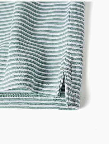 Polo en coton à rayures avec imprimé