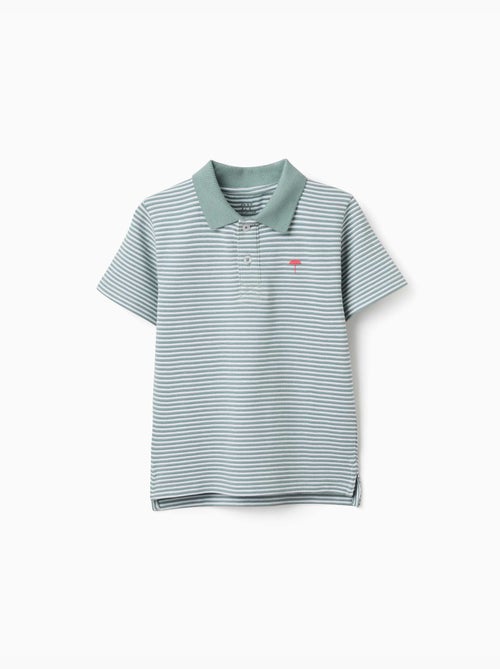 Polo en coton à rayures avec imprimé - Kiabi Polo en coton à rayures avec imprimé - Kiabi