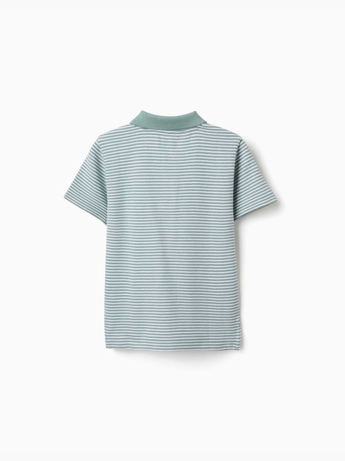 Polo en coton à rayures avec imprimé - Kiabi Polo en coton à rayures avec imprimé - Kiabi