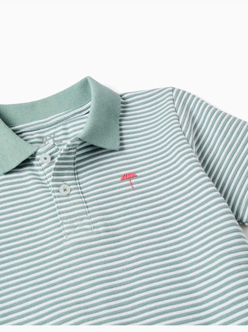Polo en coton à rayures avec imprimé - Kiabi Polo en coton à rayures avec imprimé - Kiabi