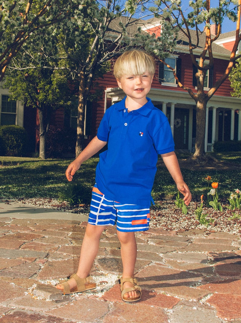 Polo en Coton avec Broderies Bleu - Kiabi