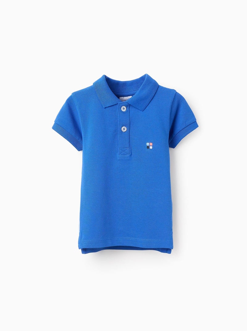Polo en Coton avec Broderies Bleu - Kiabi