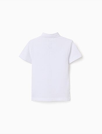 Polo en coton avec col mao et poche