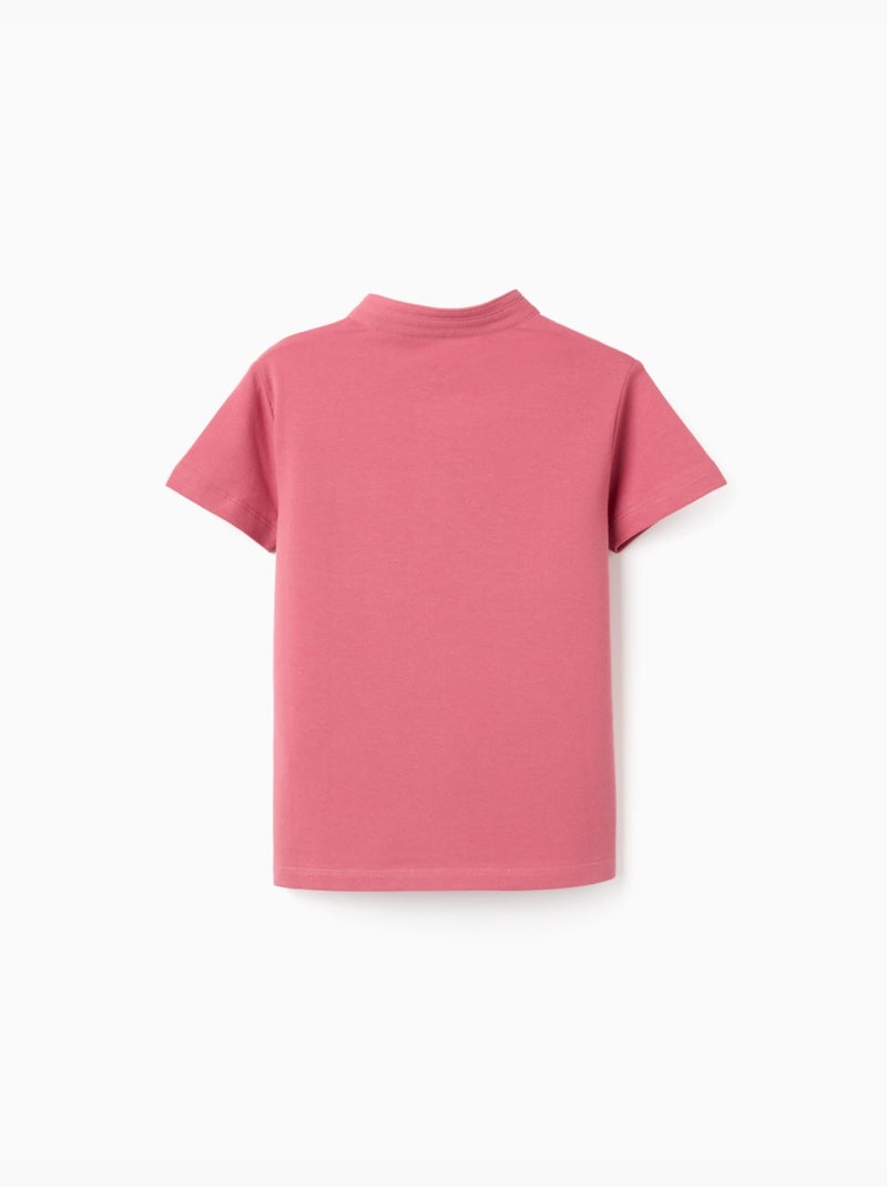 Polo en coton avec col mao et poche Rose foncé - Kiabi