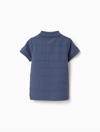 Polo en coton avec lignes en relief B&S