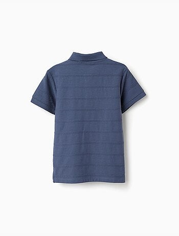 Polo en coton avec lignes en relief B&S