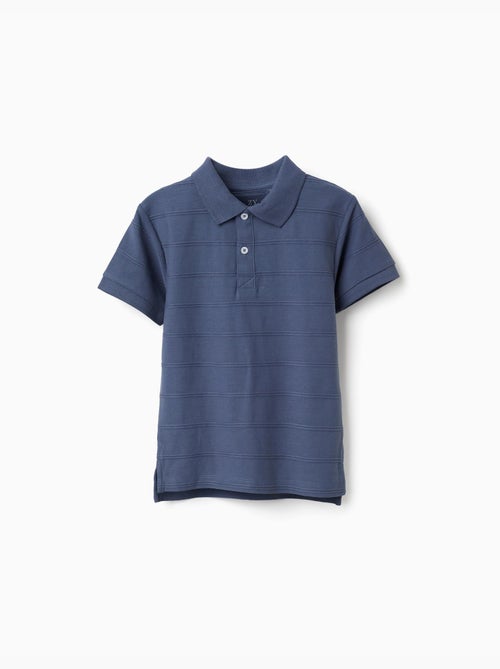 Polo en coton avec lignes en relief B&S - Kiabi