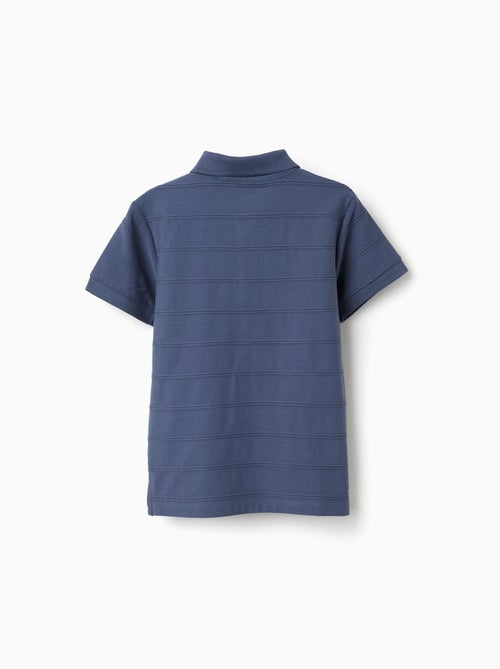 Polo en coton avec lignes en relief B&S - Kiabi