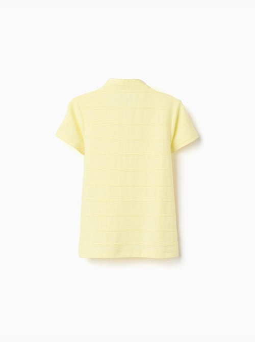 Polo en coton avec lignes en relief et col mao - Kiabi