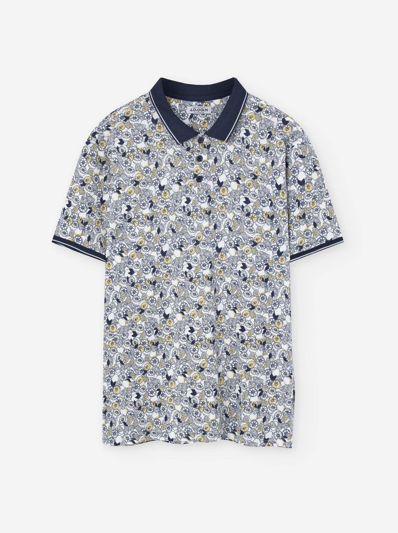 Polo en Coton avec Motif Blanc - Kiabi