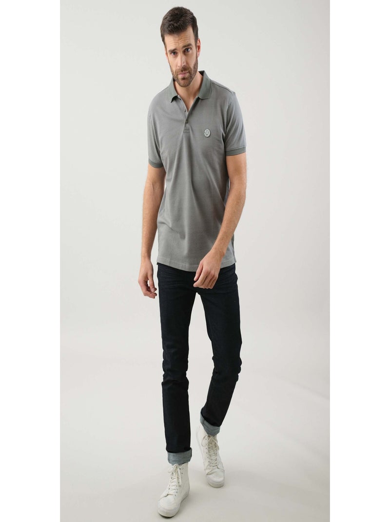 Polo en coton  'Deeluxe' Kaki - Kiabi