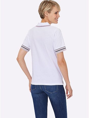 Polo en coton doux à col contrasté et manches courtes - Taille standard - Witt
