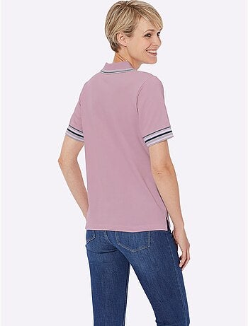 Polo en coton doux à col contrasté et manches courtes - Taille standard - Witt
