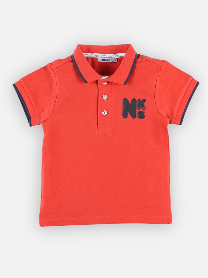 Polo en coton piqué, - Noukie's Rouge - Kiabi