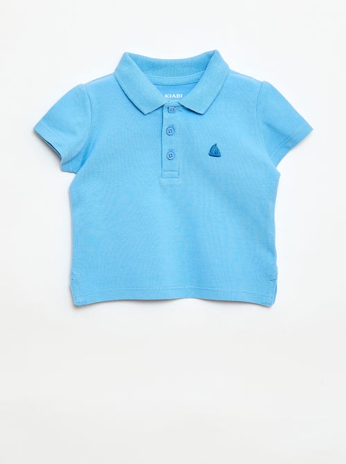 Polo en coton piqué à manches courtes - Kiabi