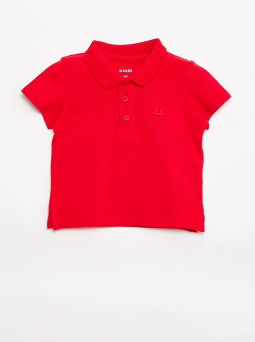 Polo en coton piqué à manches courtes - Kiabi