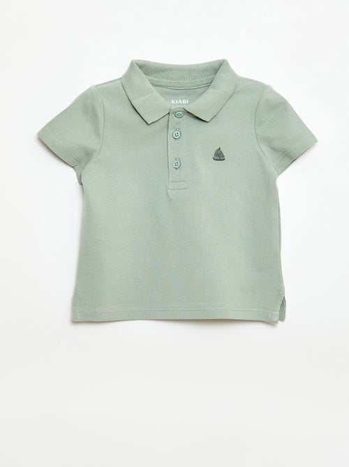 Polo en coton piqué à manches courtes - Kiabi