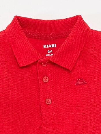 Polo en coton piqué à manches longues