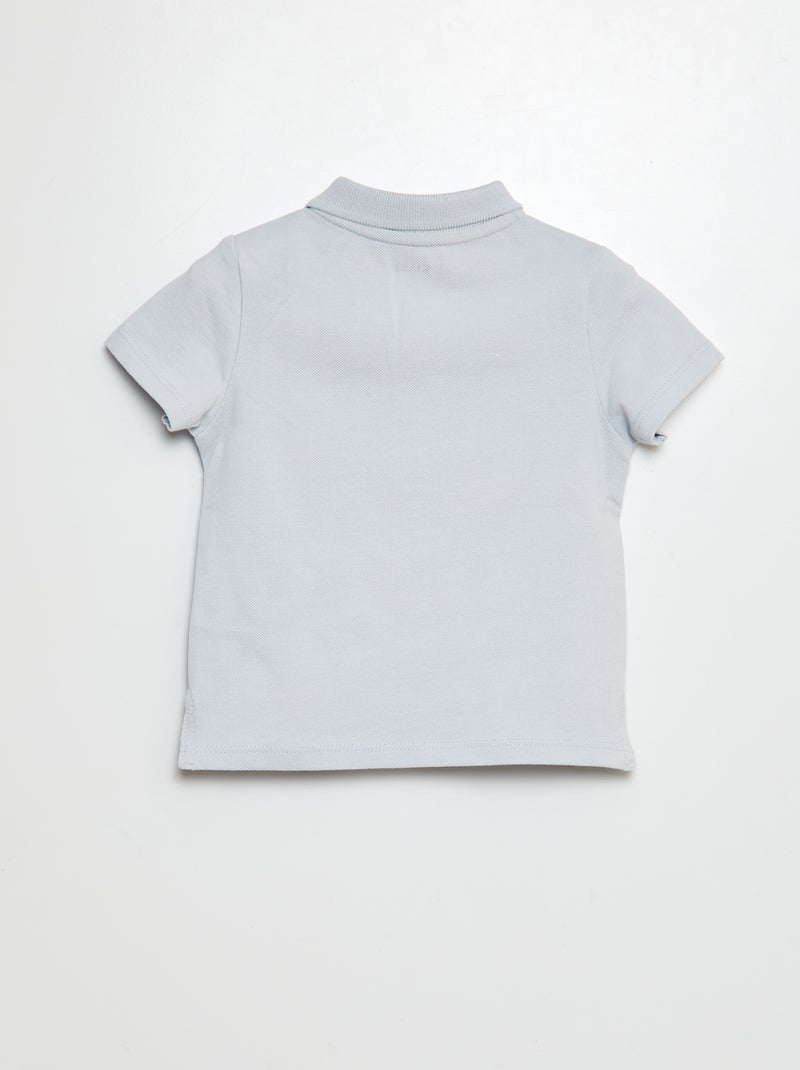 Polo en coton piqué BLEU - Kiabi