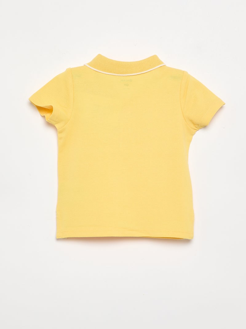 Polo en coton piqué Jaune - Kiabi