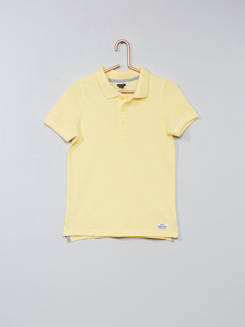 Polo En Coton Piqu Jaune Kiabi