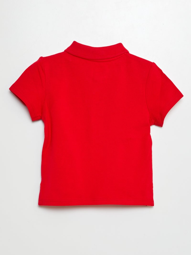 Polo en coton piqué ROUGE - Kiabi