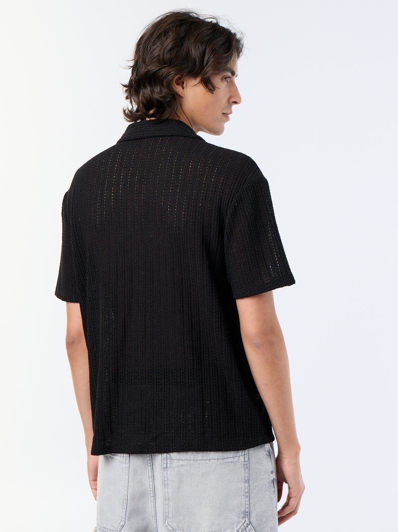 Polo en coton pour homme à manches courtes Noir - Kiabi