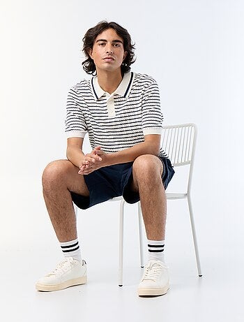 Polo en coton pour homme à motif fantaisie