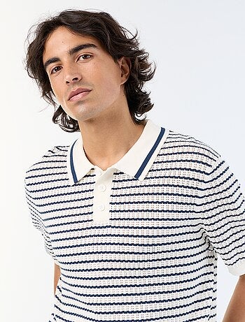 Polo en coton pour homme à motif fantaisie