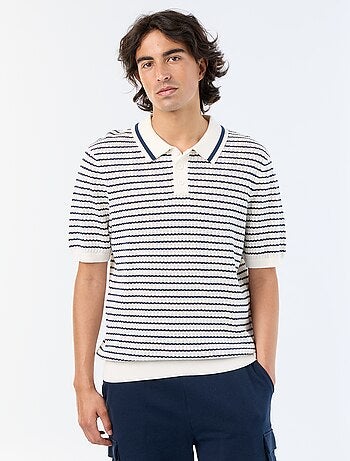 Polo en coton pour homme à motif fantaisie