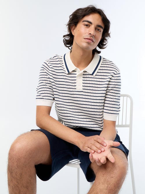 Polo en coton pour homme à motif fantaisie - Kiabi Polo en coton pour homme à motif fantaisie - Kiabi