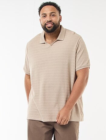 Polo en coton stretch à manches courtes