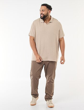 Polo en coton stretch à manches courtes