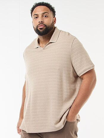 Polo en coton stretch à manches courtes