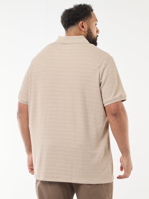 Polo en coton stretch à manches courtes - Kiabi