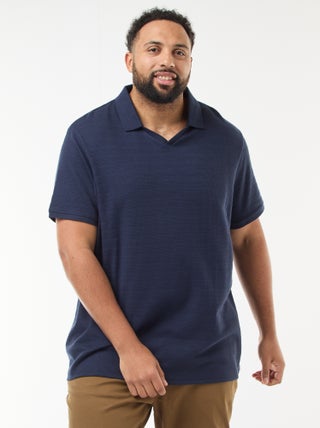 Polo en coton stretch à manches courtes