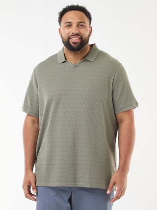 Polo en coton stretch à manches courtes