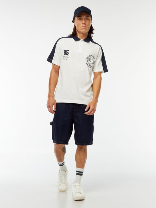 Polo en coton style équipe de baseball américaine - Kiabi