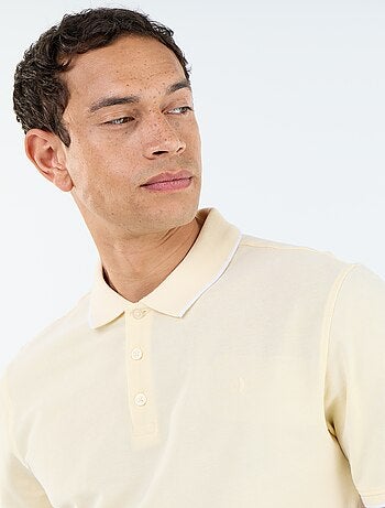 Polo en coton uni pour homme à manches courtes