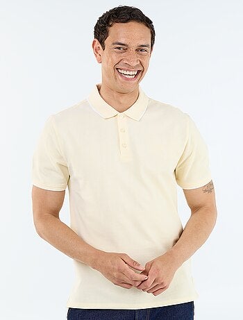 Polo en coton uni pour homme à manches courtes