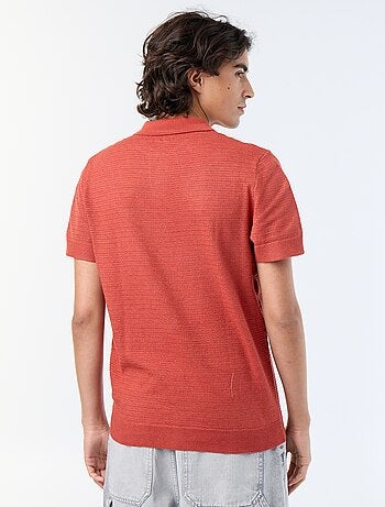 Polo homme en coton uni à manches courtes