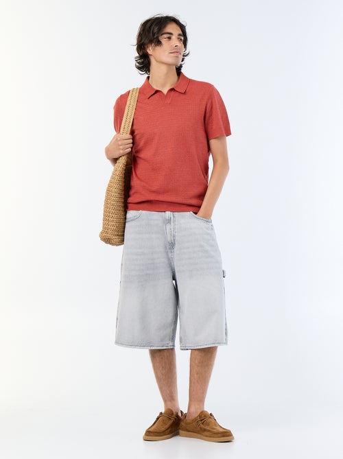 Polo en coton uni à manches courtes pour homme - Kiabi