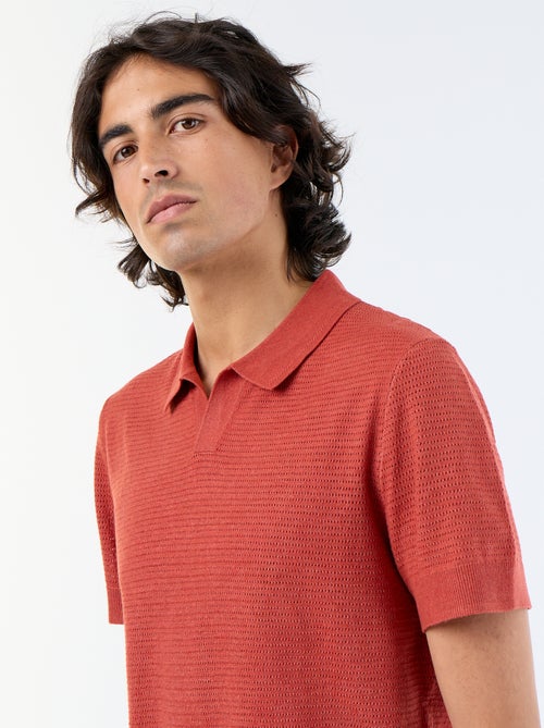 Polo en coton uni à manches courtes pour homme - Kiabi