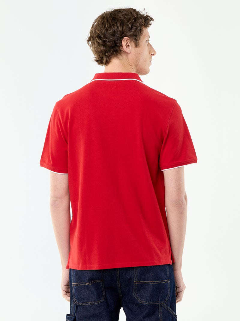Polo en coton uni homme à manches courtes Rouge - Kiabi