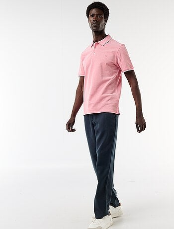 Polo en coton uni pour homme à manches courtes