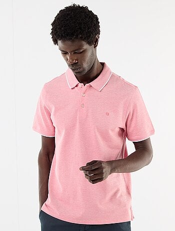 Polo en coton uni pour homme à manches courtes