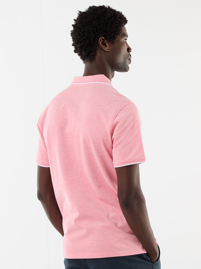 Polo en coton uni pour homme à manches courtes Rouge - Kiabi