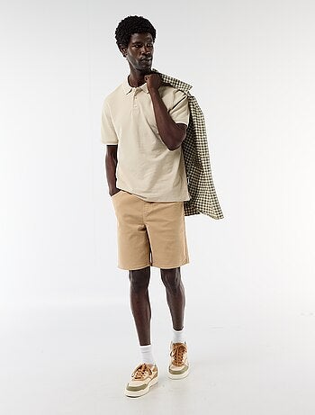 Polo en coton uni pour homme avec col polo