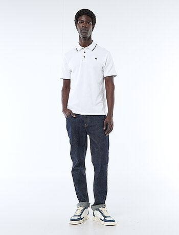 Polo en coton uni pour homme avec col polo