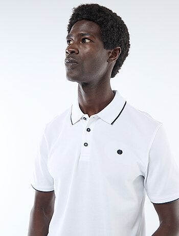 Polo en coton uni pour homme avec col polo